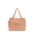 CHANEL PETITE TIMELESS TOTE CHAIN BAG QUILTED CAVIAR PINK GHW