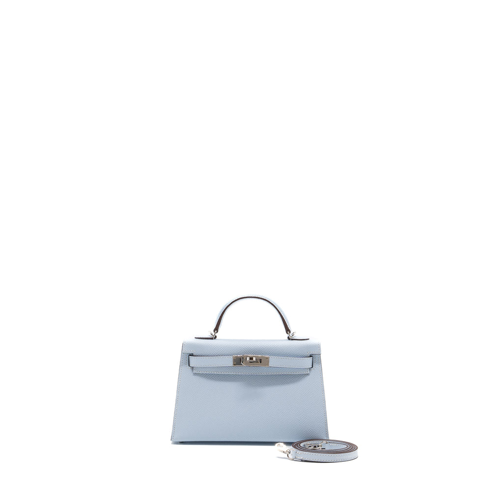 HERMES MINI KELLY II EPSOM BLUE BRUME SHW
