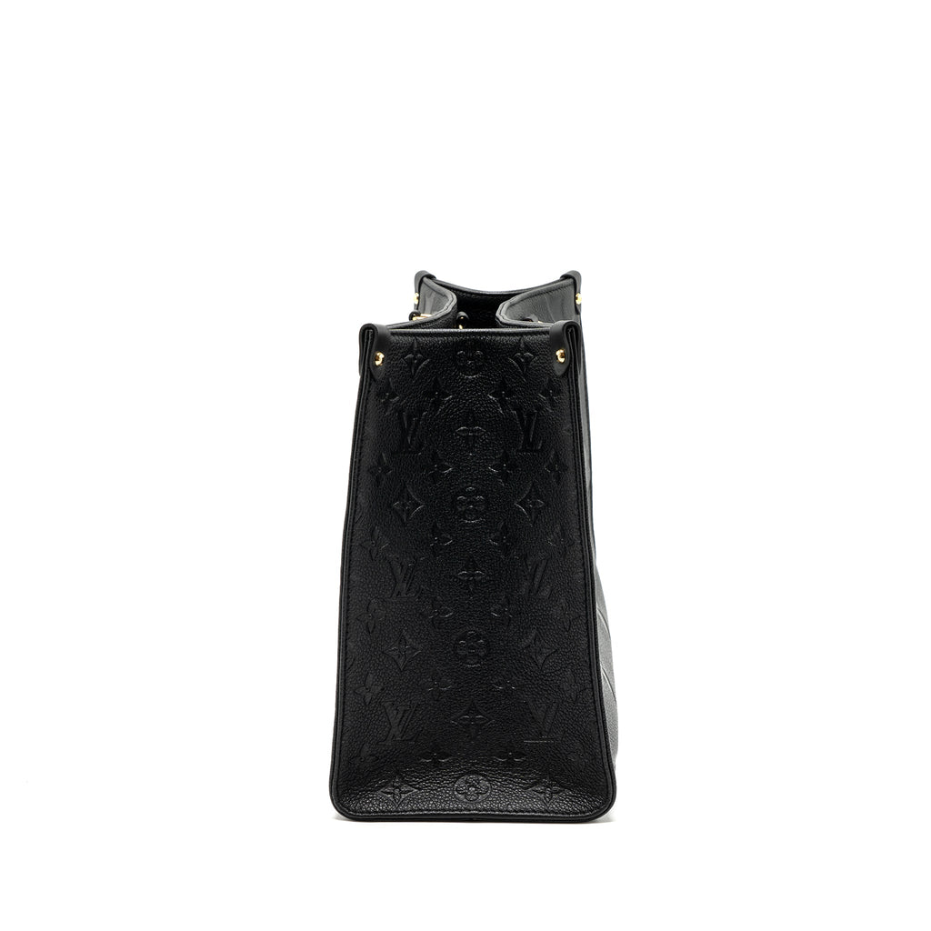LOUIS VUITTON ONTHEGO MM MONOGRAM EMPRENITE BLACK GHW (NEW VERSION)
