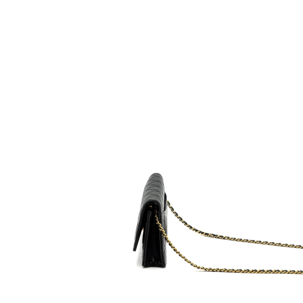 CHANEL CLASSIC WALLET ON CHAIN CAVIAR BLACK GHW(MICROCHIP)