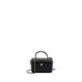 CHANEL TOP HANDLE LONG VANITY WITH CHAIN LAMBSKIN BLACK LGHW(MICROCHIP)