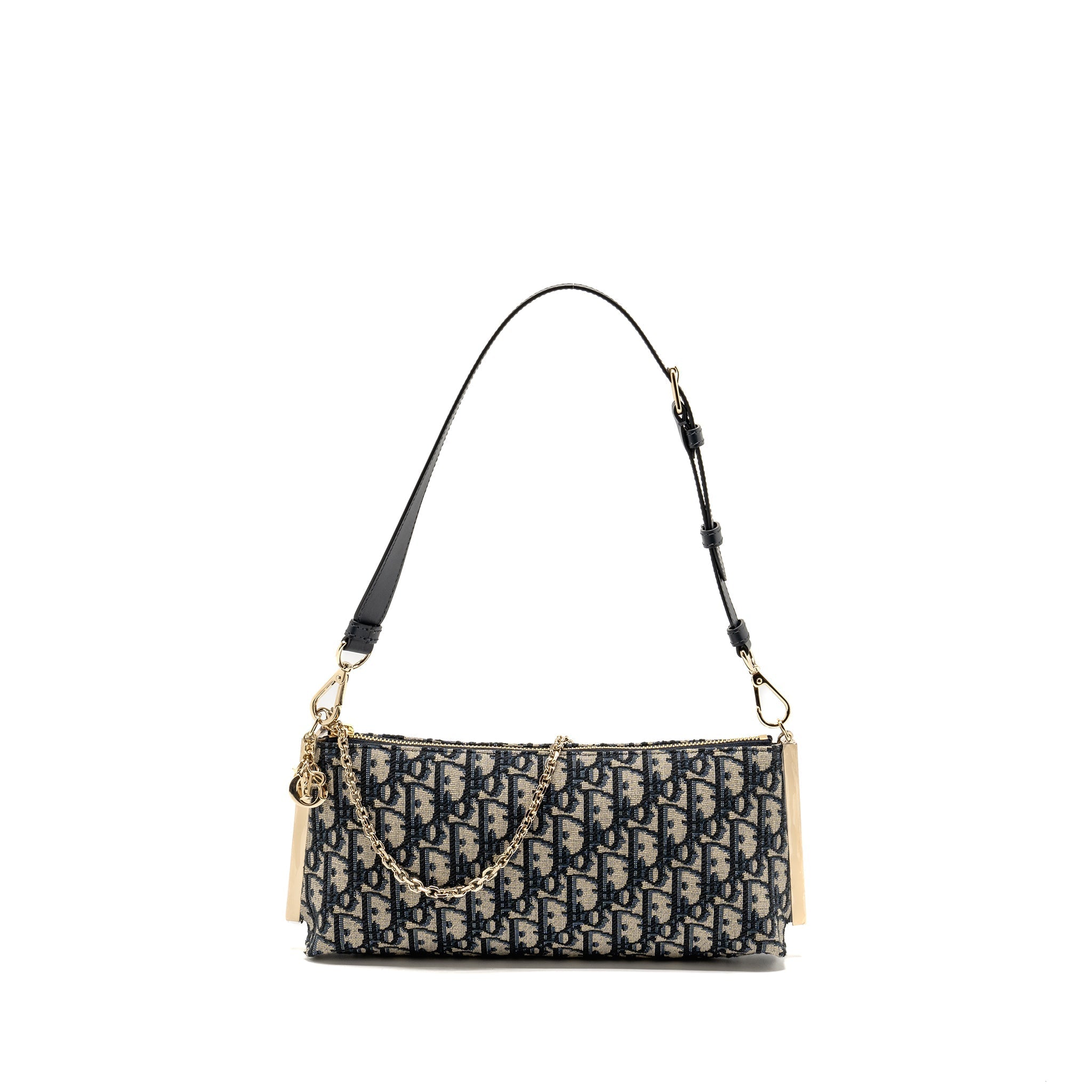 DIOR CLUB BAG BLUE OBLIQUE CANVAS LGHW