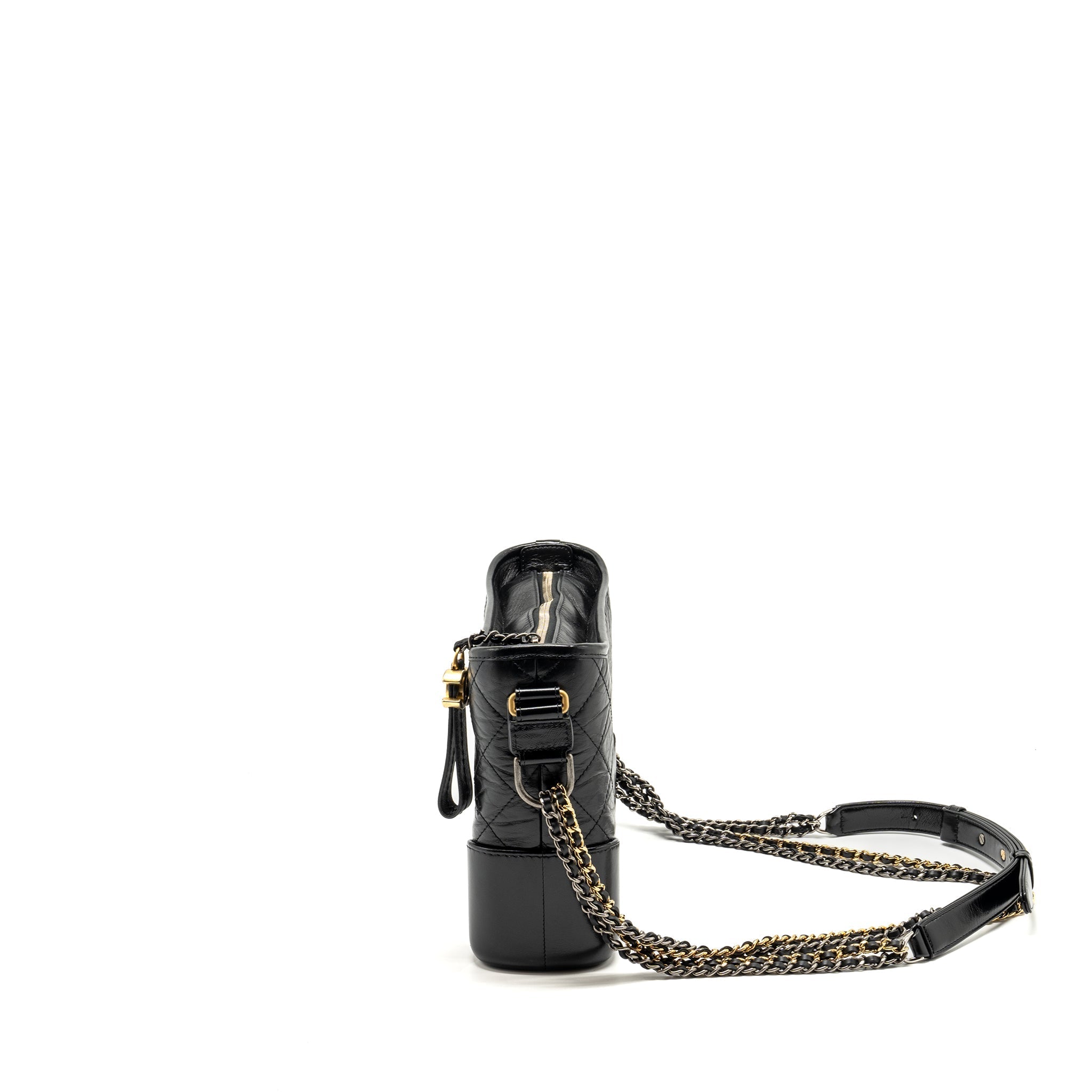 CHANEL NEW MEDIUM GABRIELLE HOBO BAG CALFSKIN BLACK MULTICOLOUR HARDWARE (MICROCHIP)