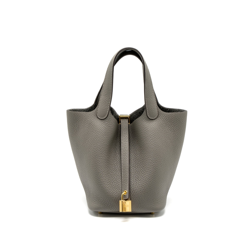 HERMES PICOTIN 18 CLEMENCE GRIS MEYER GHW
