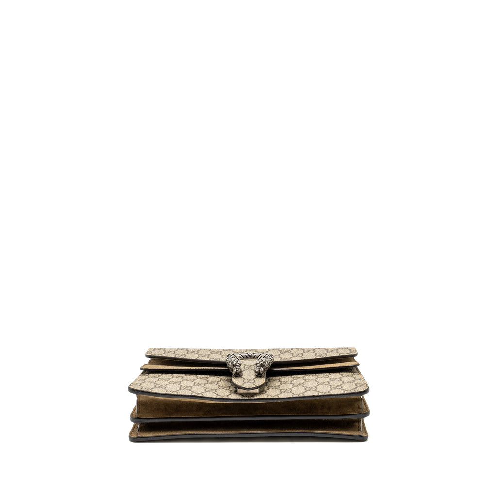 GUCCI DIONYSUS GG SHOULDER BAG GG SUPREME CANVAS / SUEDE BEIGE SHW