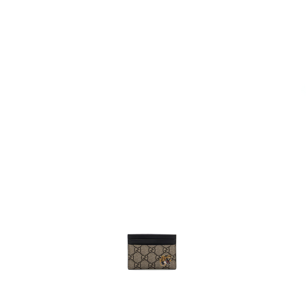 GUCCI TIGER PRINT GG SUPREME CARD HOLDER