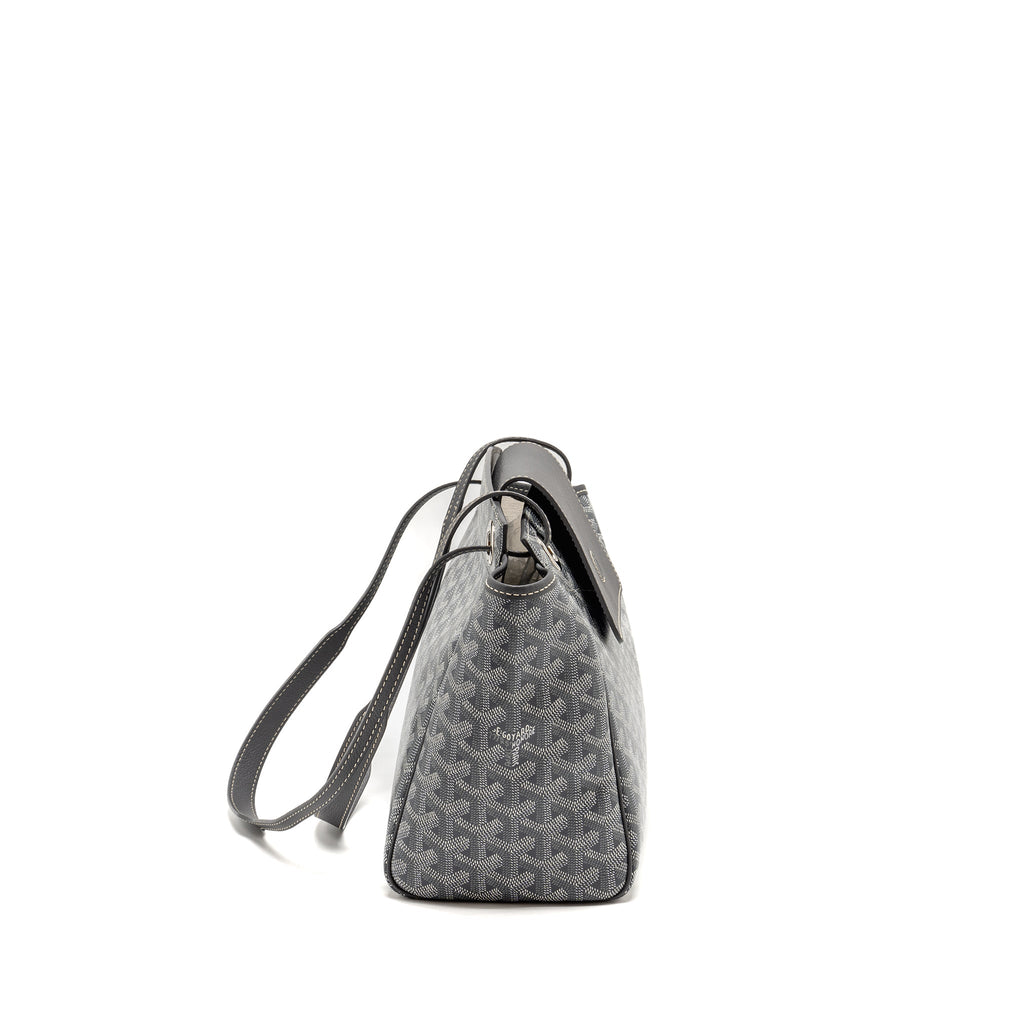 GOYARD ROUETTE SOUPLE PM BAG GOYARDLINE CANVAS / CALFSKIN GREY SHW