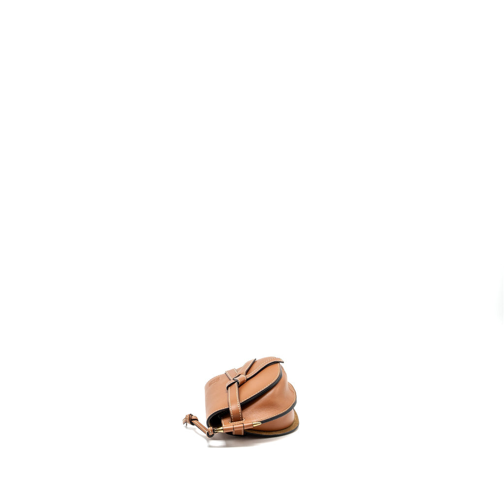 LOEWE MINI GATE BELT BAG CALFSKIN TAN GHW
