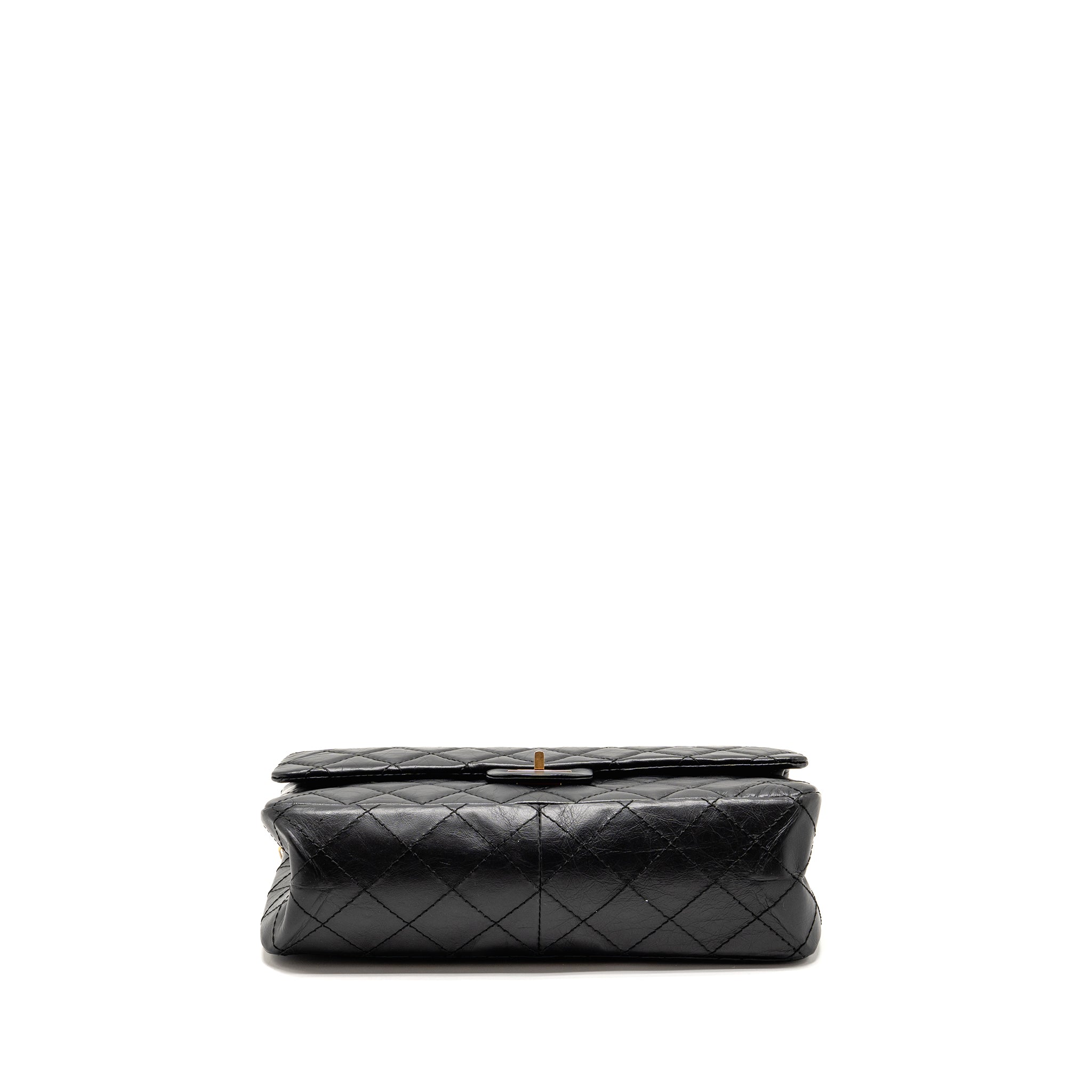 CHANEL LARGE 2.55 REISSUE FLAP BAG AGED CALFSKIN BLACK GHW