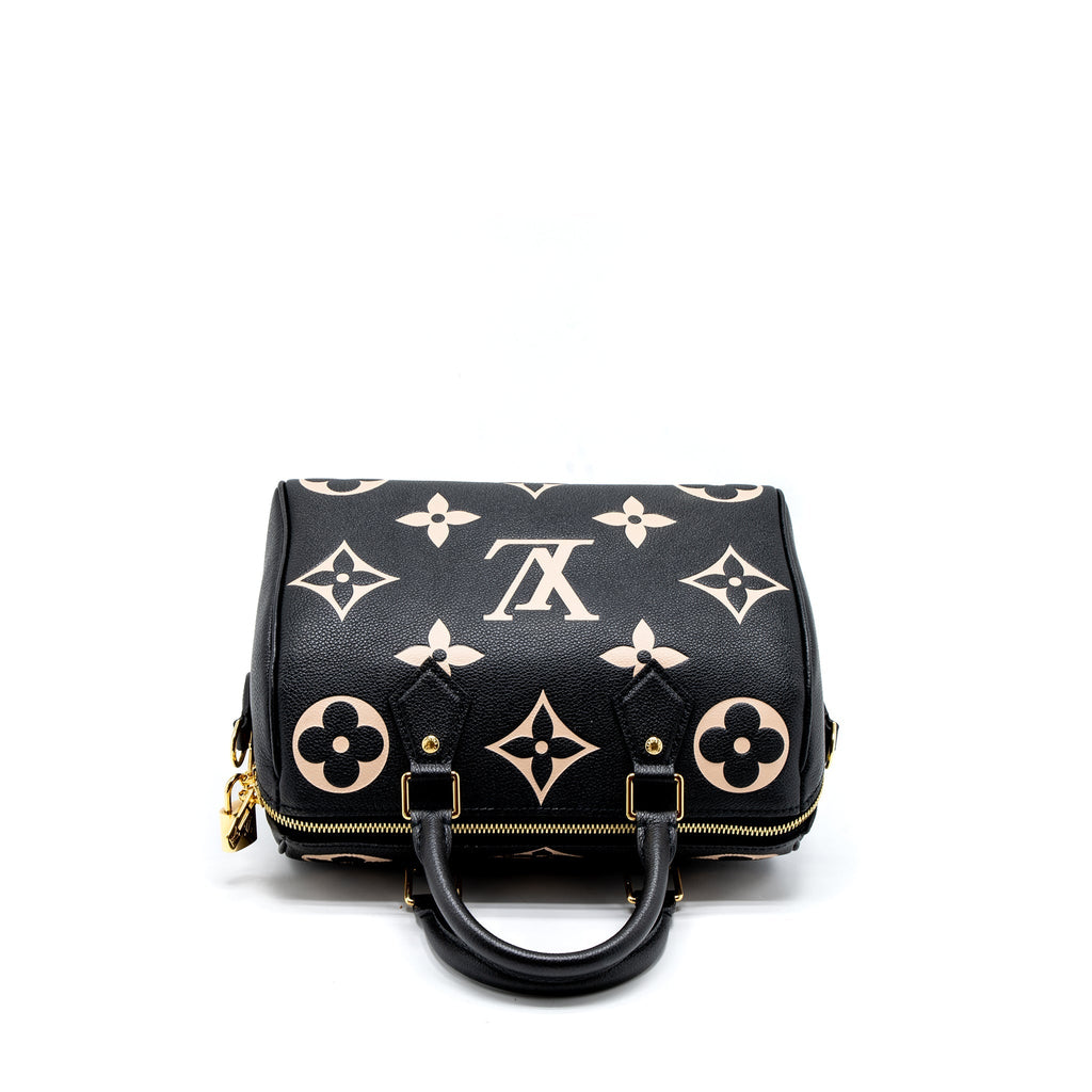 LOUIS VUITTON SPEEDY BANDOULIERE 25 BICOLOUR MONOGRAM EMPREINTE GHW (NEW VERSION)
