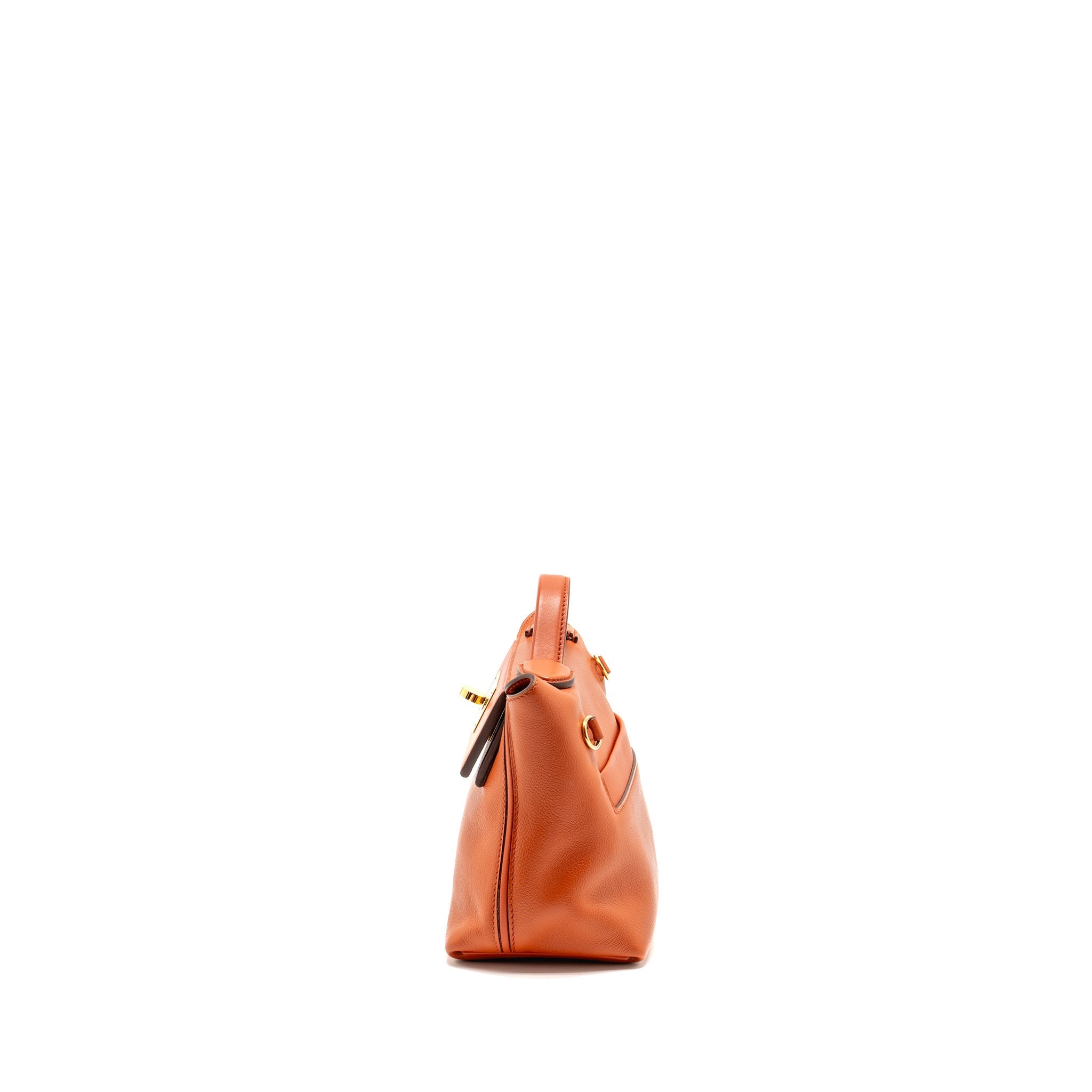 HERMES MINI 24/24 2424-21 BAG EVERCOLOR/ SWIFT TERRE/ CAPUCINE / ANEMONE GHW