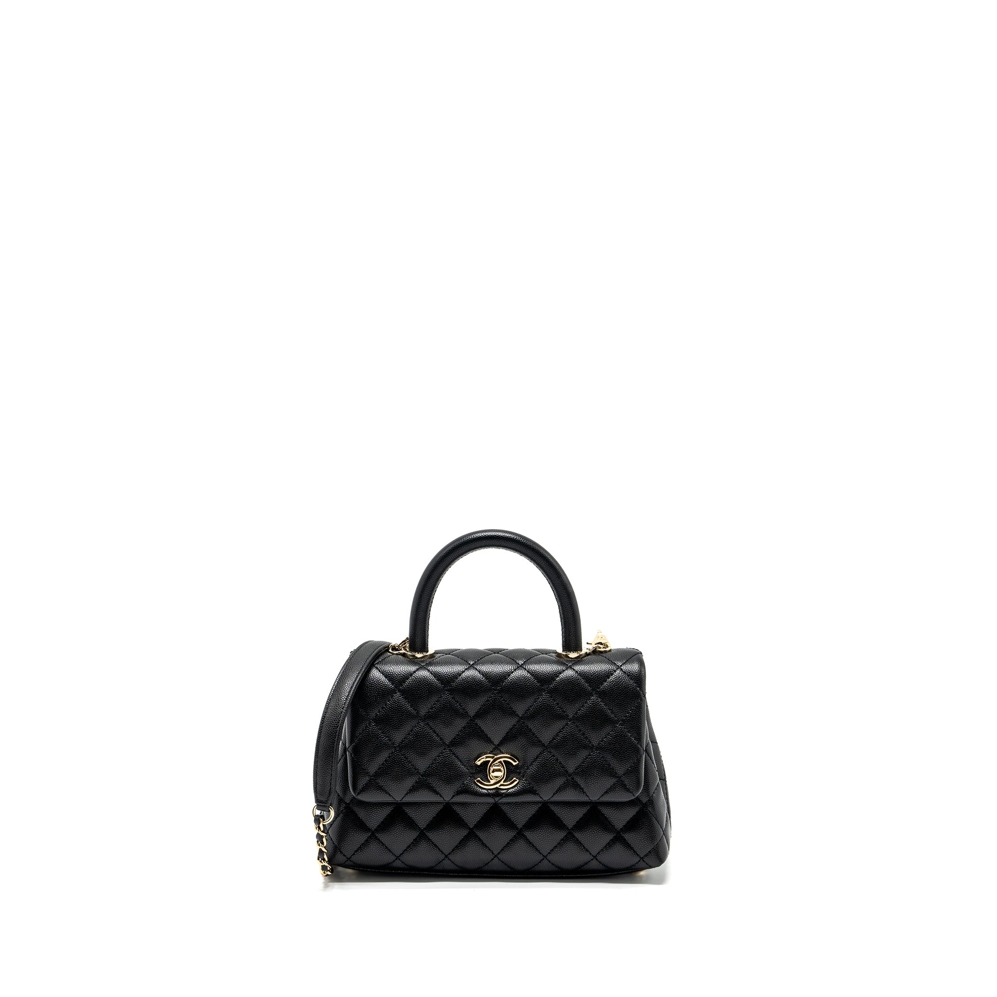 CHANEL SMALL COCO HANDLE CAVIAR BLACK LGHW