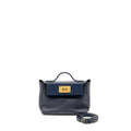 HERMES MINI 2424 24/24-21 BAG EVERCOLOR BLUE NUIT GHW