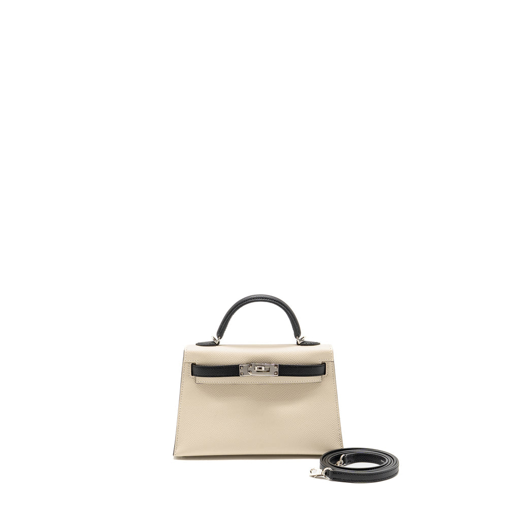 HERMES MINI KELLY II EPSOM CRAIE / BLACK SHW