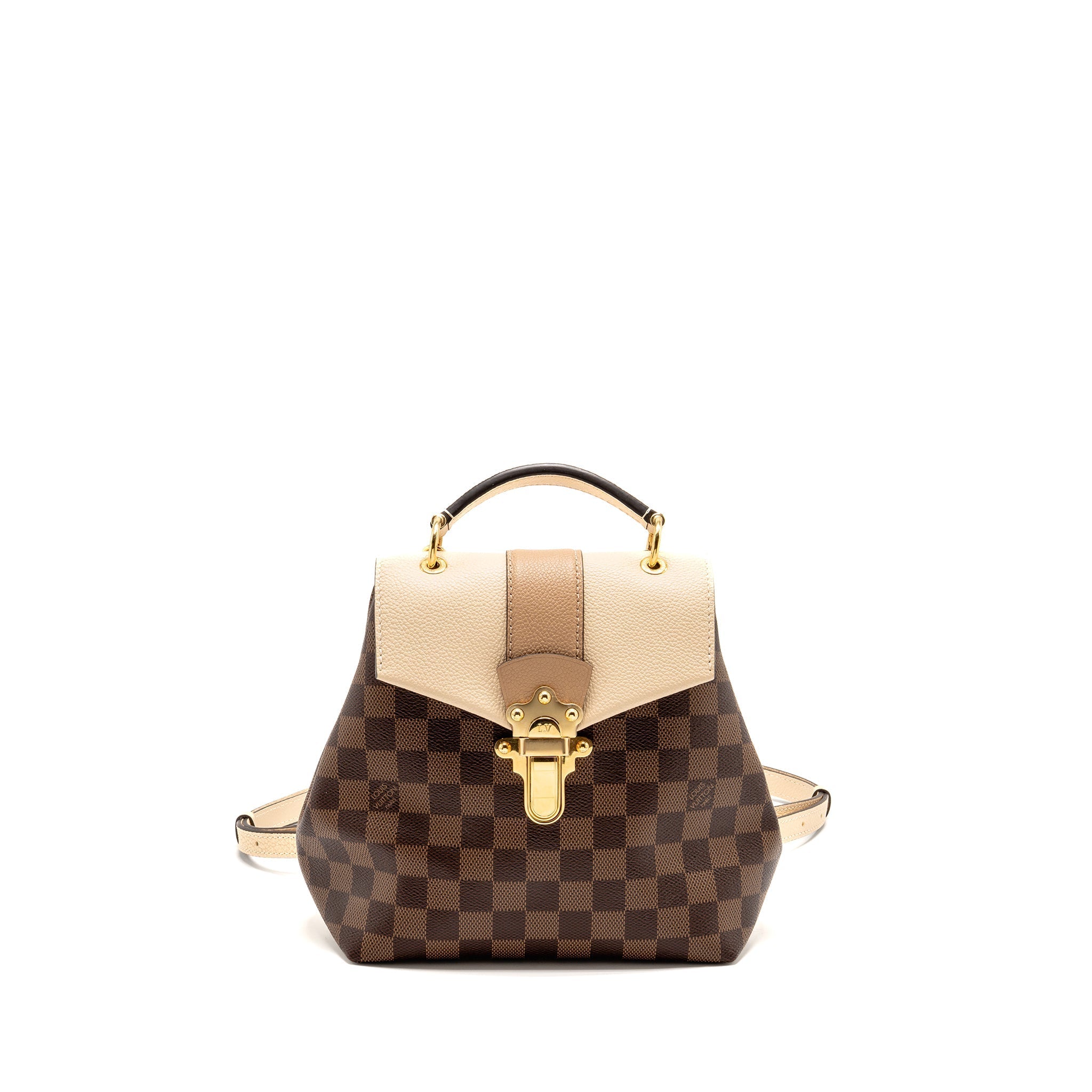 LOUIS VUITTON CLAPTON BACKPACK DAMIER EBENE CANVAS/LEATHER LIGHT PINK GHW