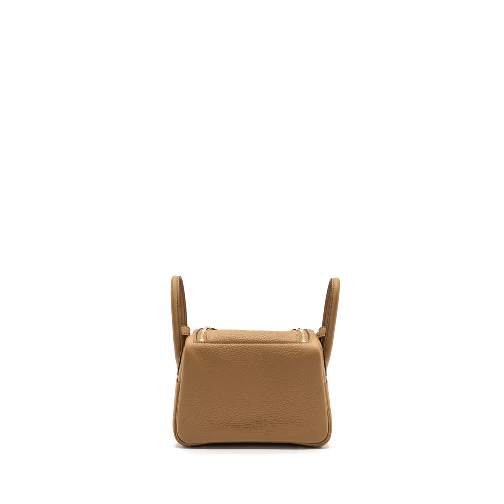 HERMES MINI LINDY CLEMENCE BISCUIT GHW
