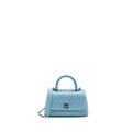 CHANEL SMALL COCO HANDLE PYTHON LIGHT BLUE RUTHENIUM HARDWARE