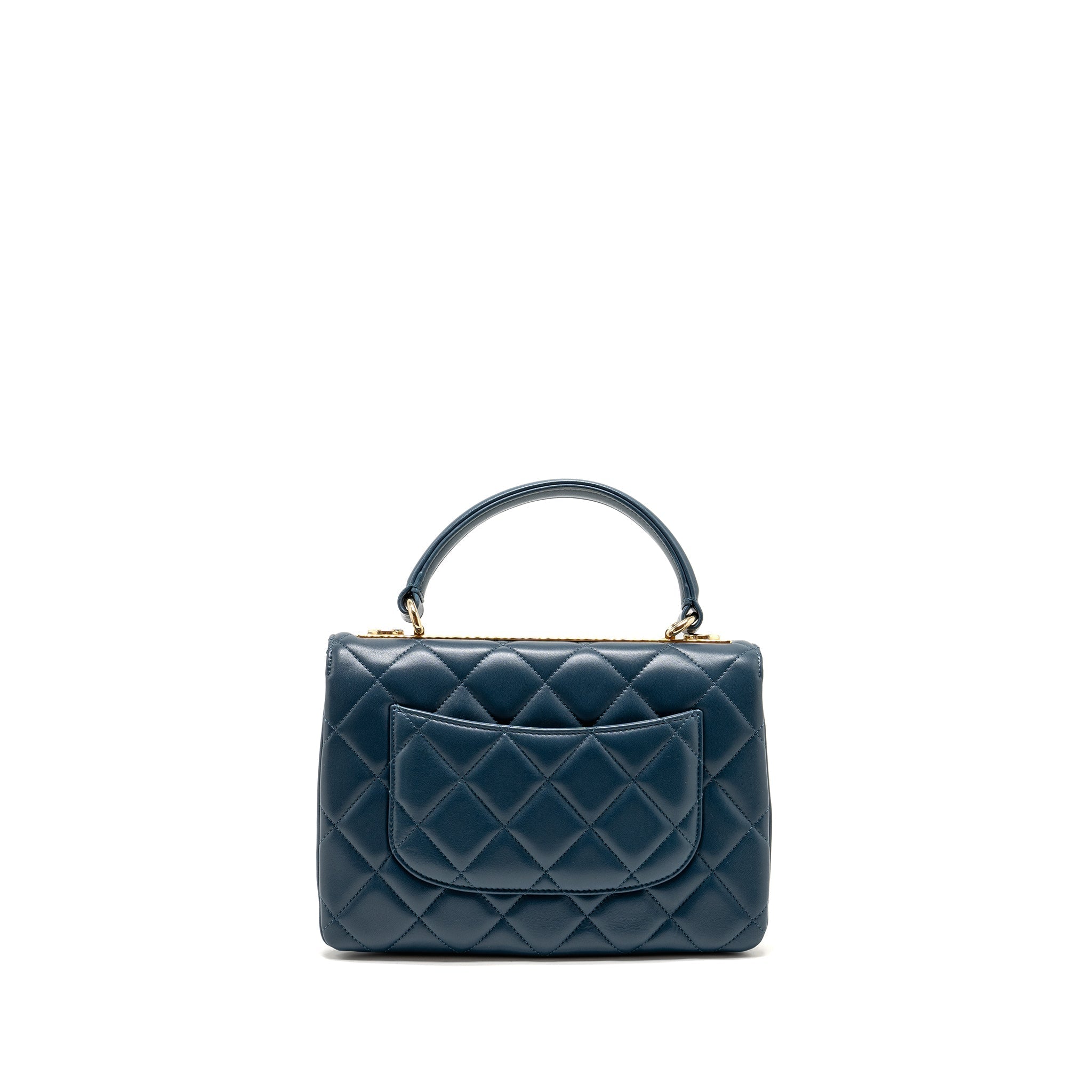 CHANEL SMALL TRENDY CC FLAP BAG LAMBSKIN BLUE LGHW