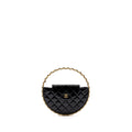 CHANEL 23K HOOP BAG PATENT BLACK GHW (MICROCHIP)