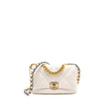 CHANEL SMALL 19 BAG LAMBSKIN WHITE MULTICOLOUR HARDWARE