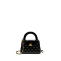 CHANEL MINI KELLY SHOPPING TOTE BAG CALFSKIN BLACK GHW (MICROCHIP)