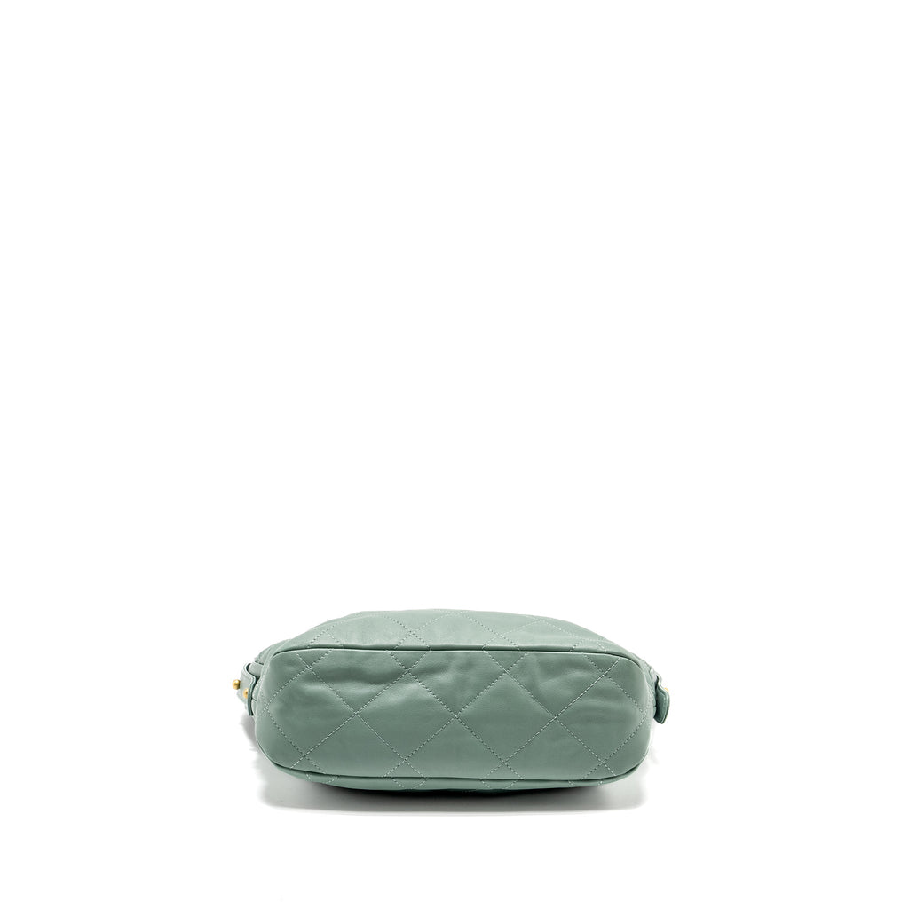 CHANEL 22C HOBO BAG WITH GIANT CHAIN CALFSKIN GREEN GHW (MICROCHIP)