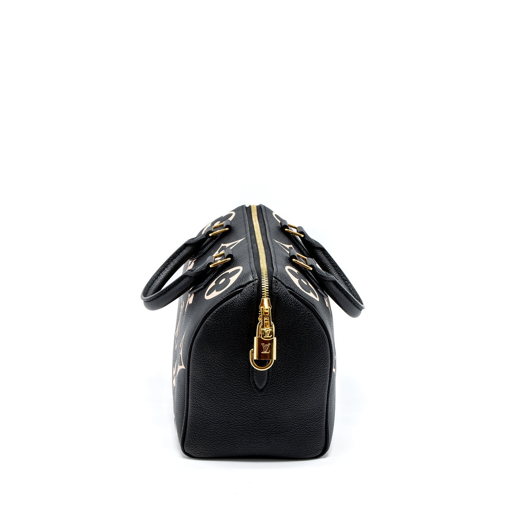 LOUIS VUITTON SPEEDY BANDOULIERE 25 BICOLOUR MONOGRAM EMPREINTE GHW (NEW VERSION)