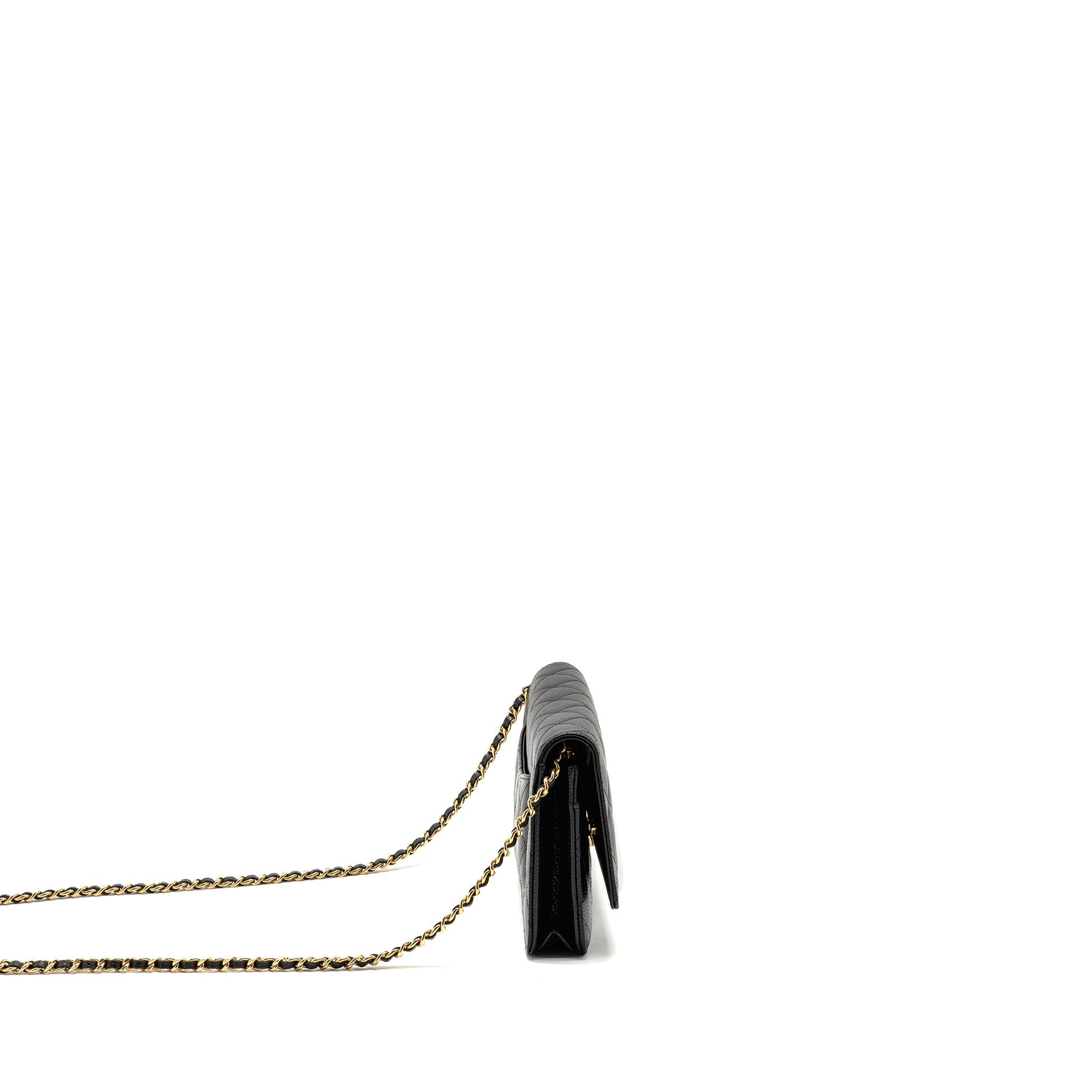 CHANEL CLASSIC WALLET ON CHAIN CAVIAR BLACK GHW(MICROCHIP)