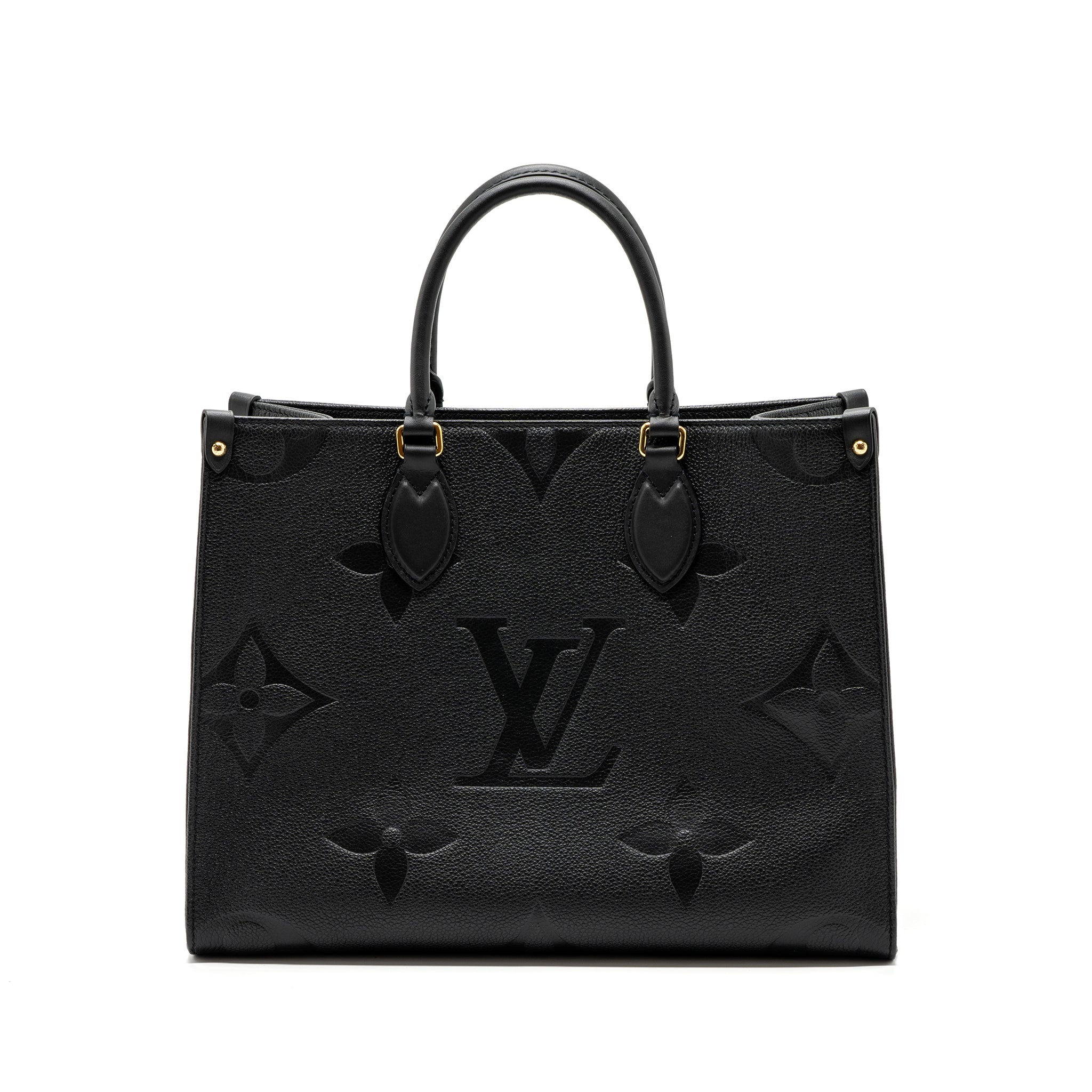 LOUIS VUITTON ONTHEGO MM MONOGRAM EMPRENITE BLACK GHW (NEW VERSION)