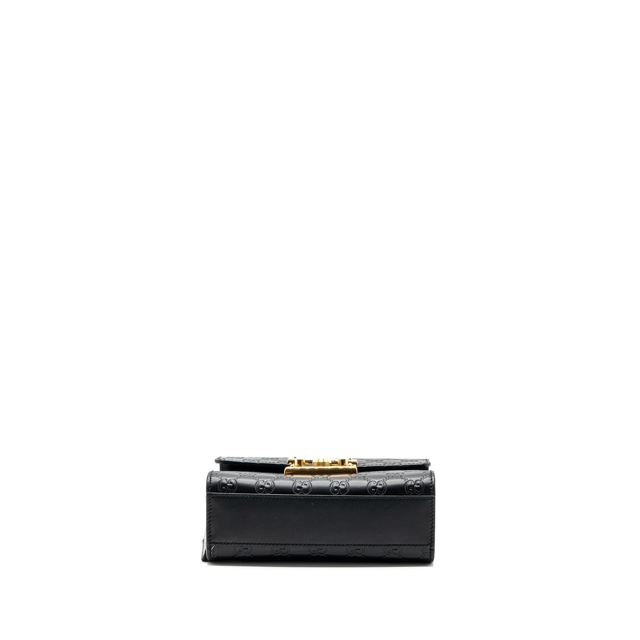 GUCCI SMALL PADLOCK CHAIN BAG CALFSKIN BLACK GHW