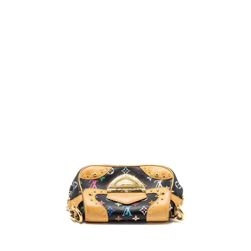 LOUIS VUITTON VINTAGE SHOULDER BAG BLACK/MULTICOLOUR MONOGRAM CANVAS GHW