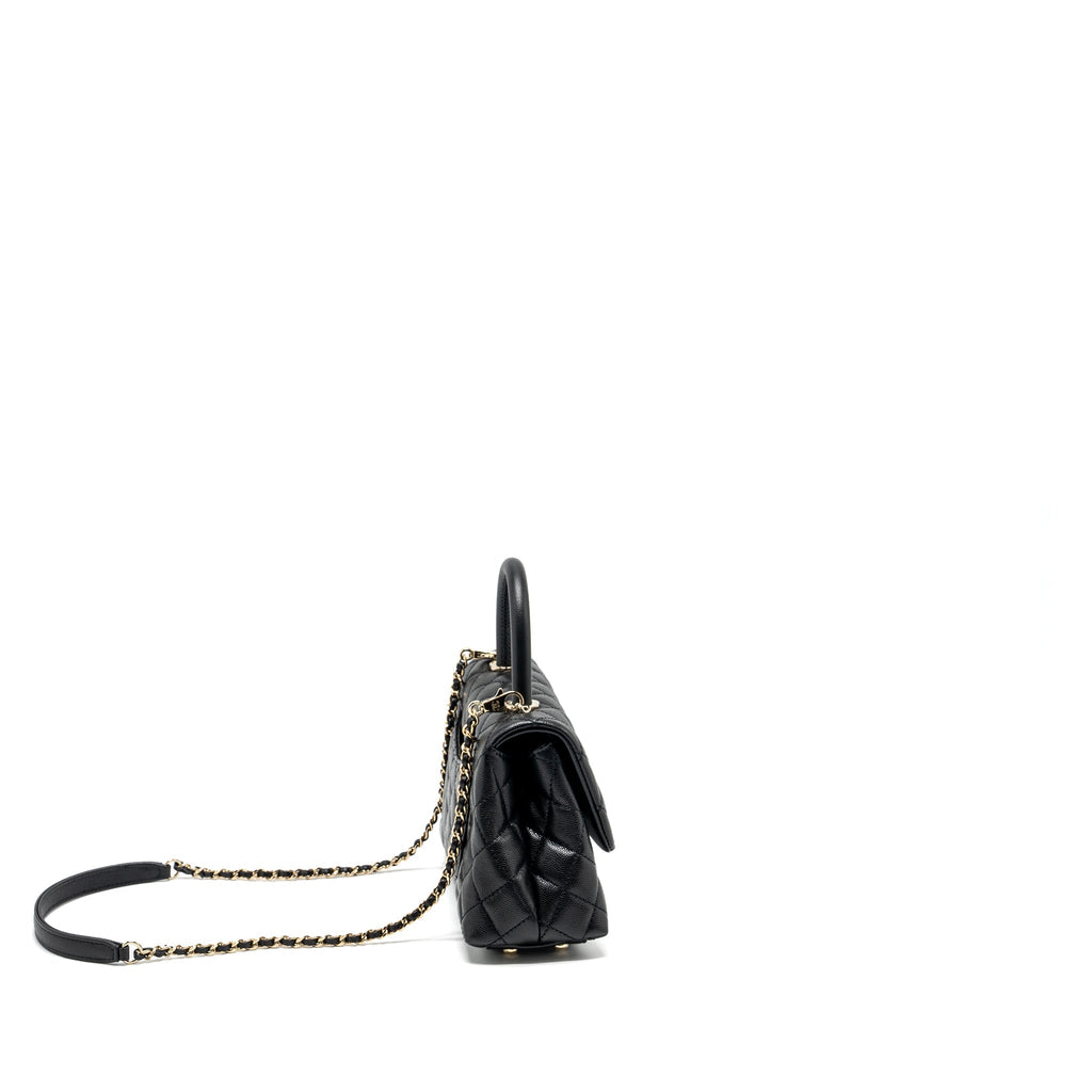 CHANEL SMALL COCO HANDLE CAVIAR BLACK LGHW