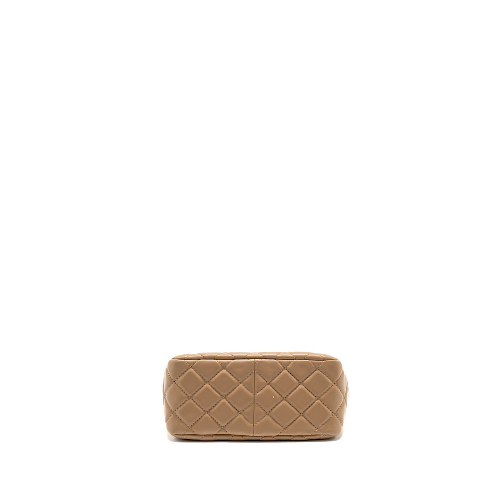 CHANEL PEARL CRUSH HOBO BAG LAMBSKIN BEIGE GHW (MICROCHIP)