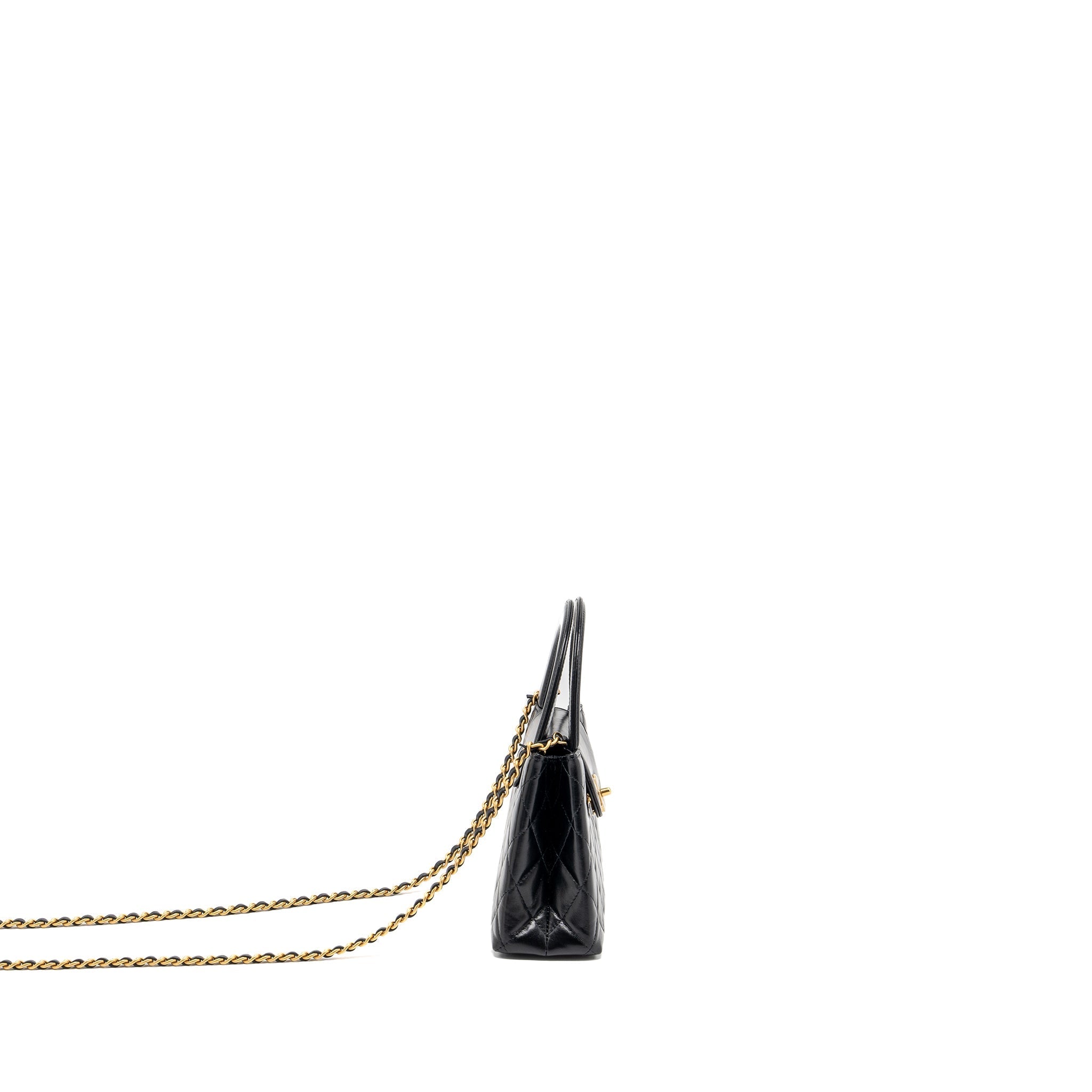 CHANEL 23K MINI SHOPPING TOTE CALFSKIN BLACK GHW(MICROCHIP)