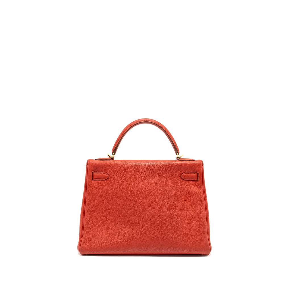 HERMES KELLY 32 TOGO 5E VERMILLION GHW