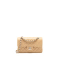 CHANEL SMALL CLASSIC DOUBLE FLAP BAG CAVIAR BEIGE SHW (MICROCHIP)