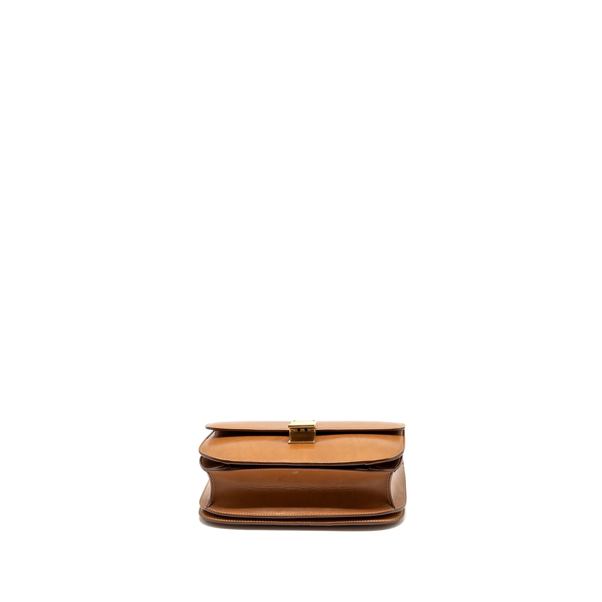 CELINE MEDIUM CLASSIC BOX BAG CALFSKIN BROWN GHW