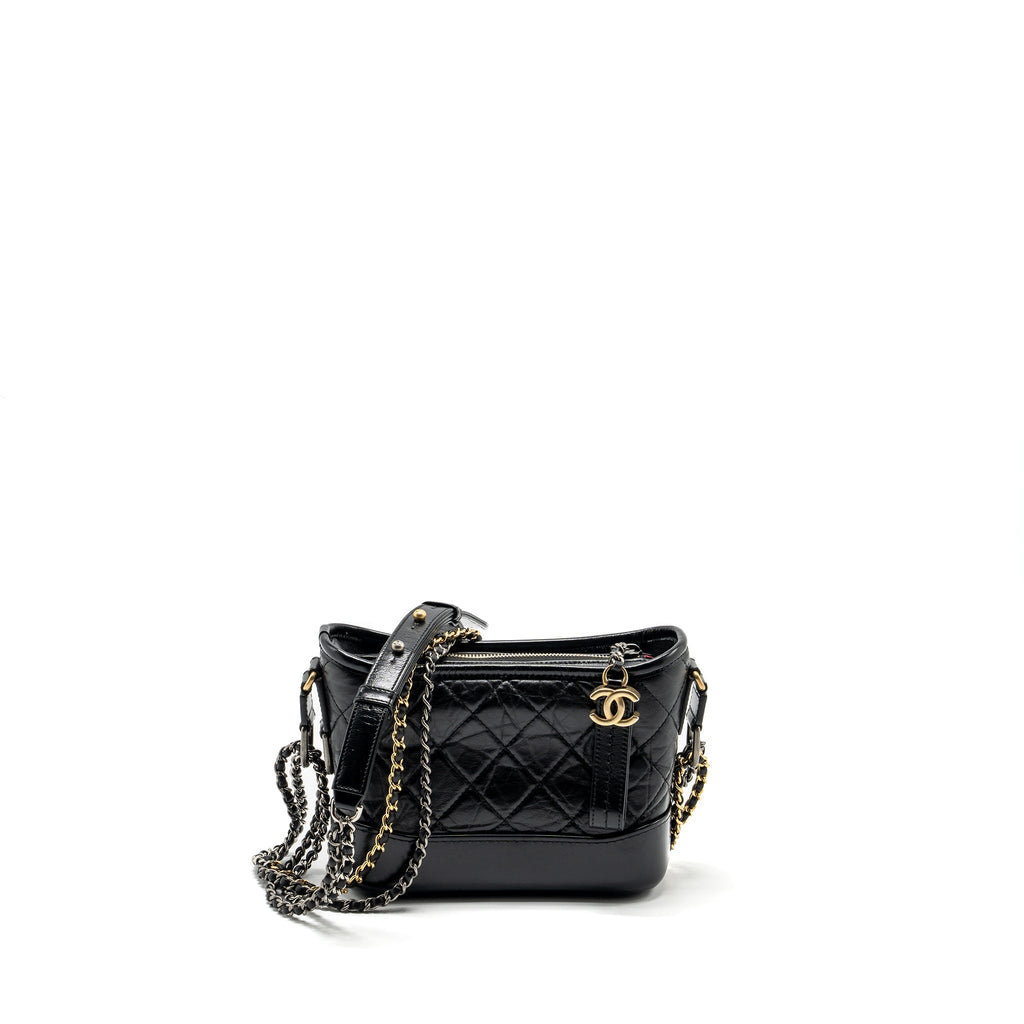 CHANEL SMALL GABRIELLE HOBO BAG CALFSKIN BLACK MULTICOLOUR HARDWARE