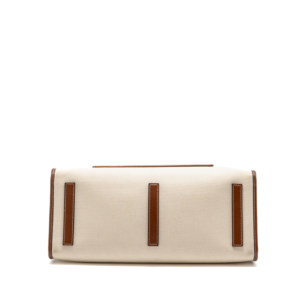 BURBERRY MEDIUM FREYA TOTE CANVAS/LEATHER NATURAL/TAN GHW
