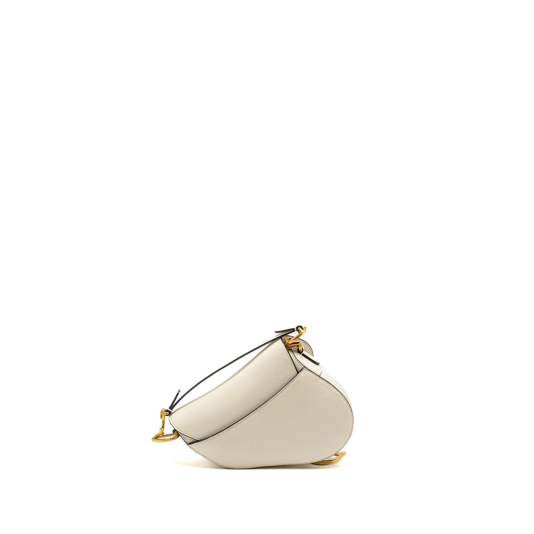 DIOR MINI SADDLE BAG CALFSKIN WHITE GHW