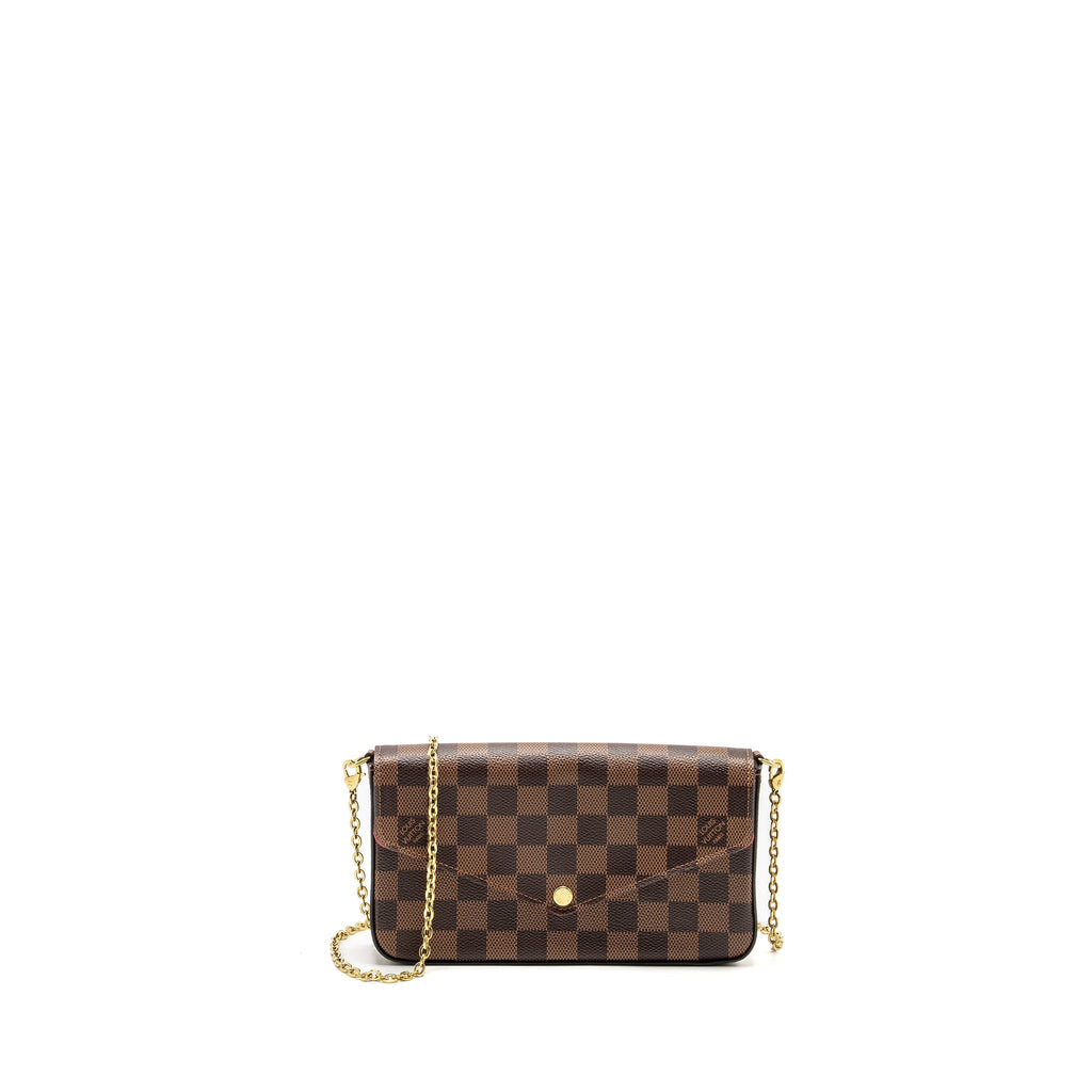 LOUIS VUITTON FELICIE POCHETTE DAMIER EBENE CANVAS GHW