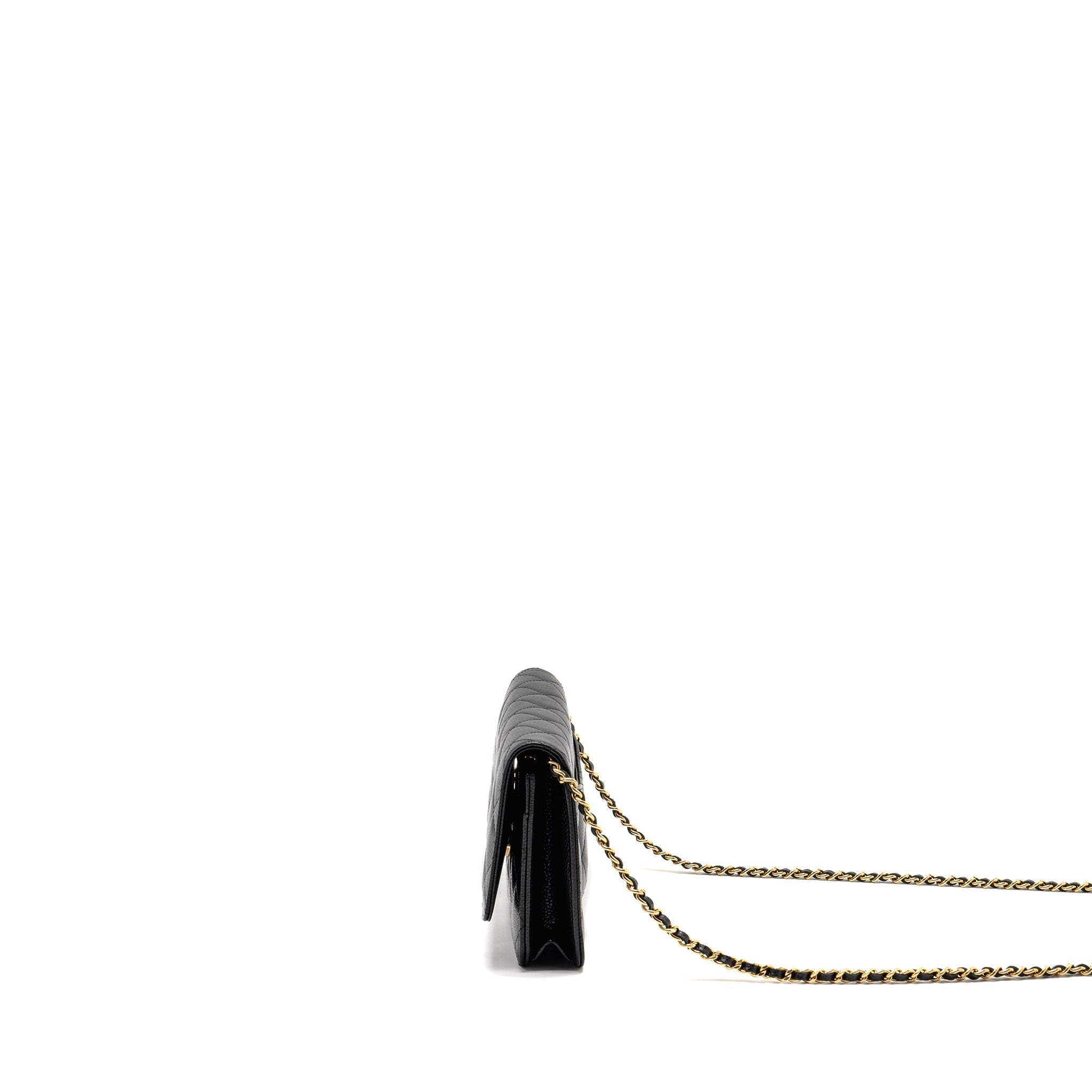 CHANEL CLASSIC WALLET ON CHAIN CAVIAR BLACK GHW(MICROCHIP)