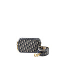 DIOR DIORQUAKE POUCH WITH DIOR SHOULDER WIDE STRAP OBLIQUE CANVAS BLUE GHW (SELL IN A SET)