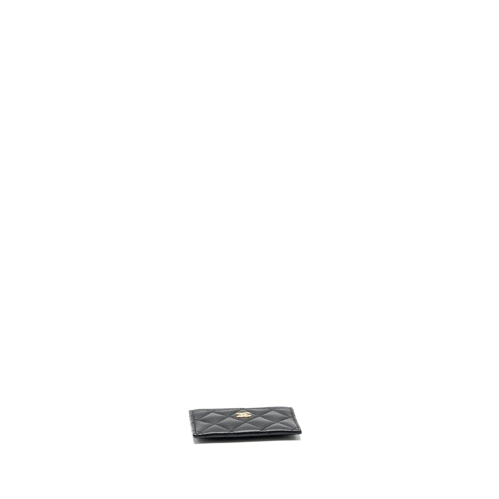 CHANEL CLASSIC CARD HOLDER CAVIAR BLACK GHW (MICROCHIP)