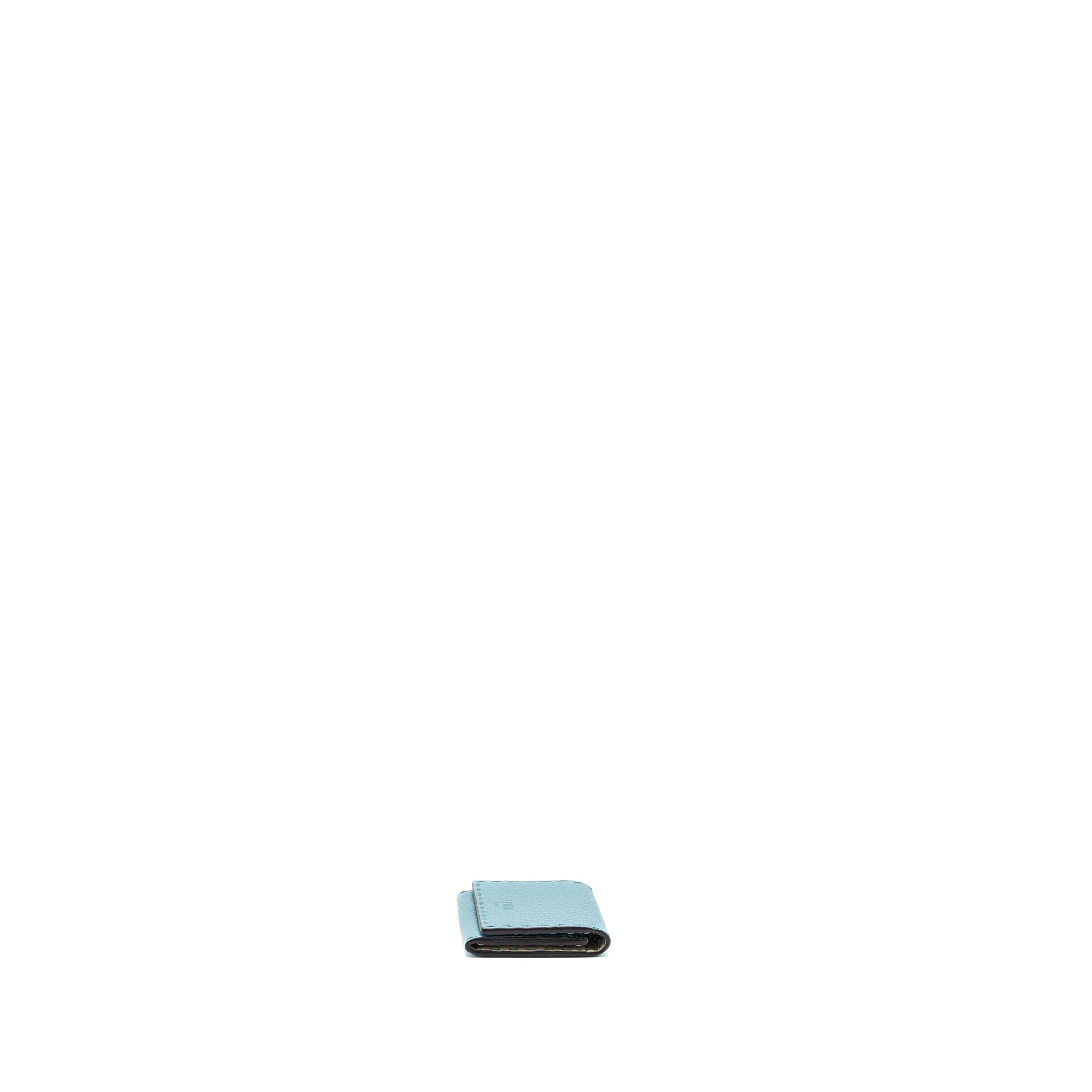 FENDI SELLERIA CARD HOLDER CALFSKIN OCEAN BLUE/CREAM SHW