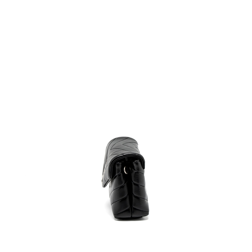 SAINT LAURENT LOULOU TOY STRAP BAG CALFSKIN BLACK SHW