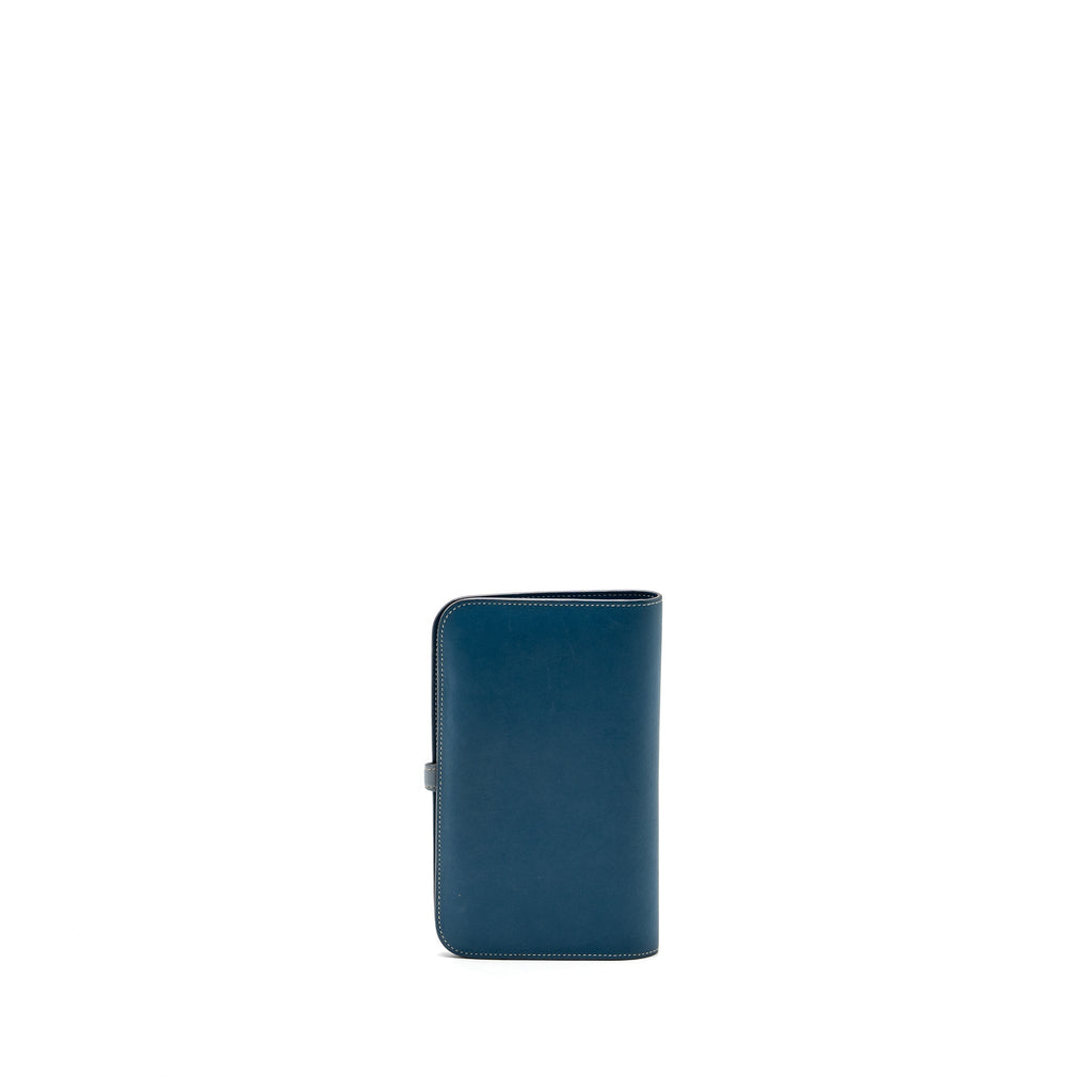 HERMES DOGON COMPACT WALLET SWIFT BLUE SHW