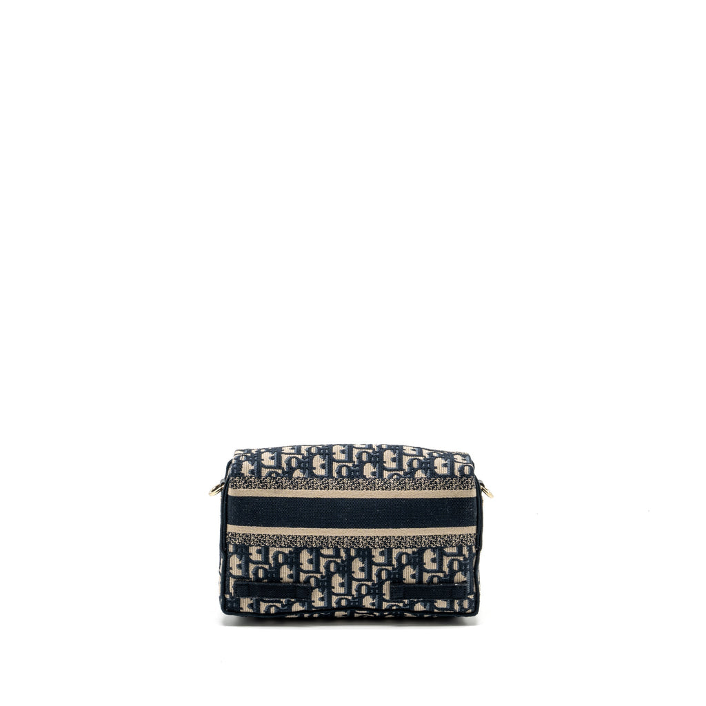 DIOR SMALL DIORCAMP BAG DIOR OBLIQUE EMBROIDERY CANVAS BLUE LGHW