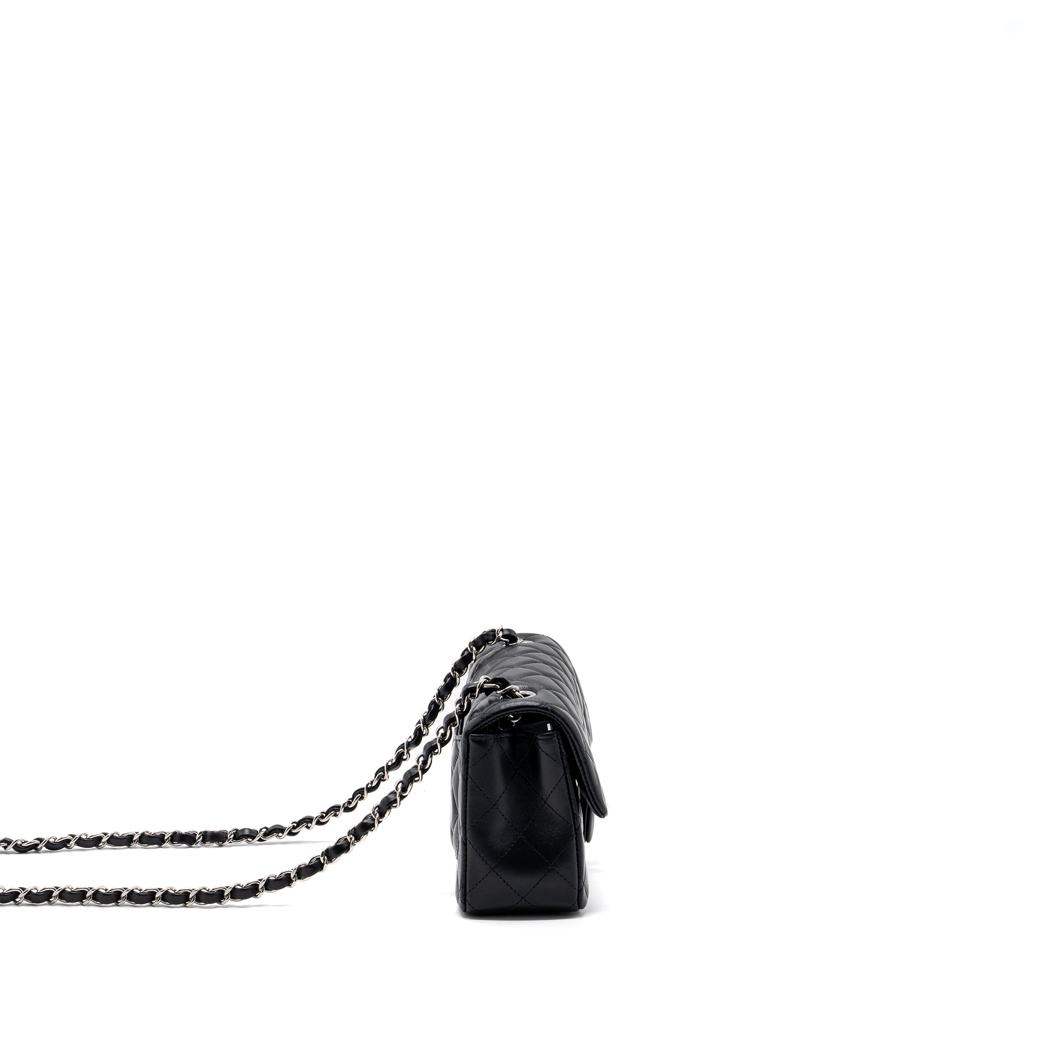 CHANEL MINI RECTANGULAR FLAP BAG LAMBSKIN BLACK SHW (MICROCHIP)