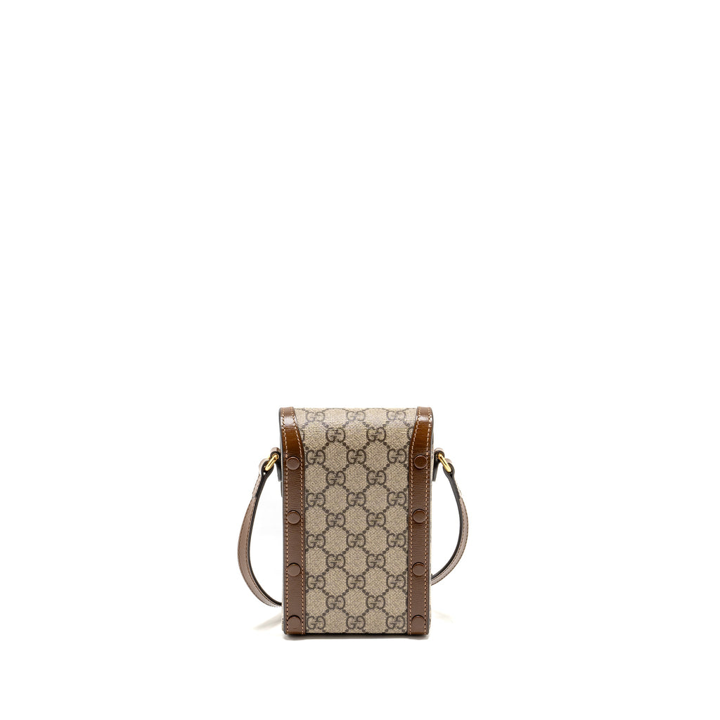 GUCCI HORSEBIT 1955 MINI BAG GG SUPREME CANVAS BROWN/MULTICOLOURED GHW